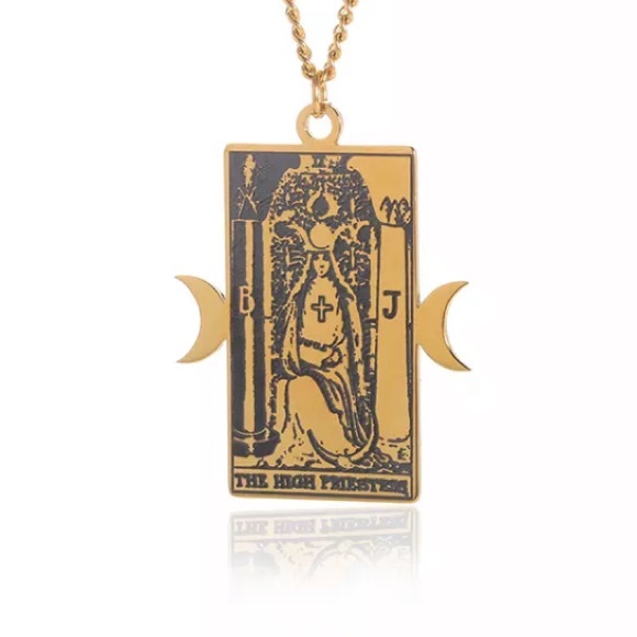 ⚜️𝟯𝟬%𝗢𝗙𝗙 𝗯𝘂𝗻𝗱𝗹𝗲𝘀 𝟯+⚜️ NEW High Priestess Tarot Stainless Steel Necklace - Picture 7 of 10